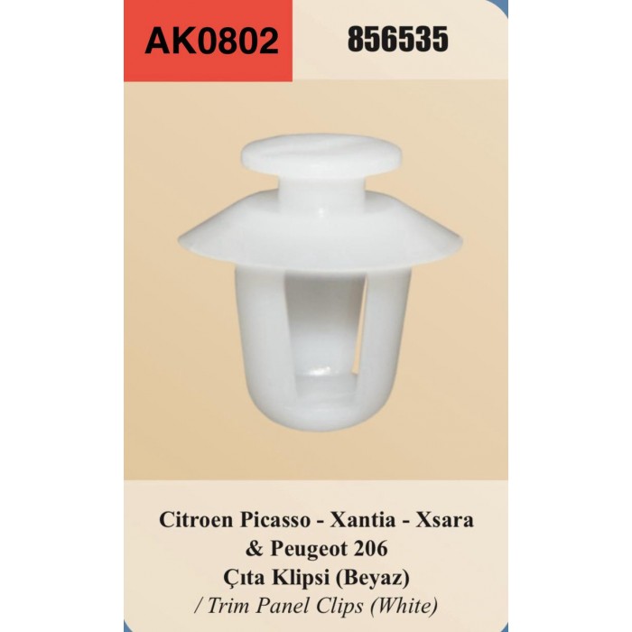 CITROEN PEJO 206 ÇITA KLİPSİ BEYAZ