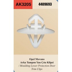OPEL ARKA TAMPON YAN ÇITA KLİPSİ