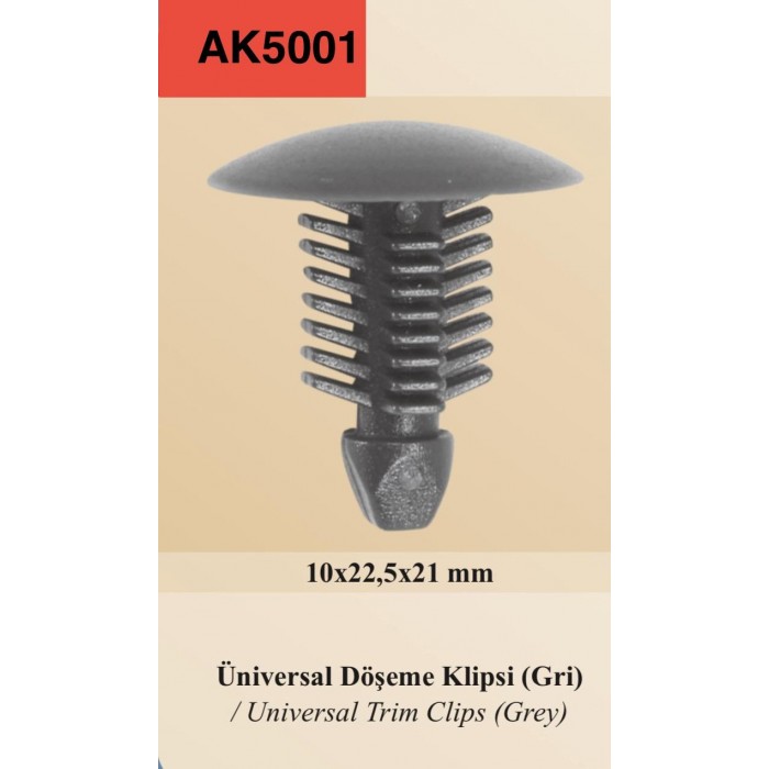 ÜNİVERSAL DÖŞEME KLİPSİ GRİ 10×22,5×21