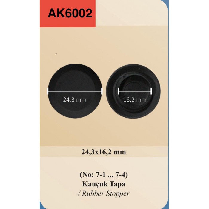 TAPA (NO: 7-1 … 7-4) 24,3×16,2 mm