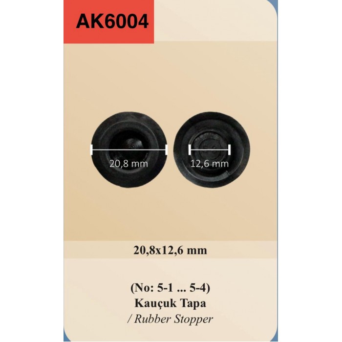 TAPA (NO: 1-1 … 1-4) 12,5×6 mm