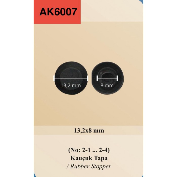 TAPA (NO: 2-1 … 2-4) 13,2×8 mm